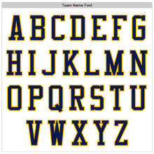 Load image into Gallery viewer, Custom White Navy-Gold Authentic Baseball Jersey
