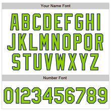 Load image into Gallery viewer, Custom White Neon Green-Navy Authentic Baseball Jersey
