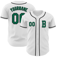 Load image into Gallery viewer, Custom White Kelly Green-Black Authentic Baseball Jersey
