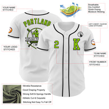 Load image into Gallery viewer, Custom White Neon Green-Black Authentic Baseball Jersey
