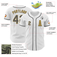 Load image into Gallery viewer, Custom White Steel Gray-Old Gold Authentic Baseball Jersey
