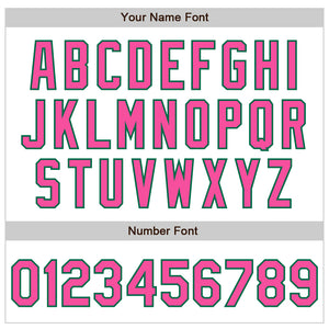 Custom White Pink-Kelly Green Authentic Baseball Jersey