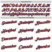 Load image into Gallery viewer, Custom White Royal-Orange Authentic Throwback Basketball Jersey
