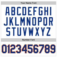 Load image into Gallery viewer, Custom White Royal-Orange Authentic Throwback Basketball Jersey
