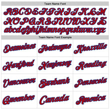 Load image into Gallery viewer, Custom White Red Royal-Gold Authentic Throwback Basketball Jersey
