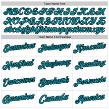 Load image into Gallery viewer, Custom White Teal-Black Authentic Throwback Basketball Jersey
