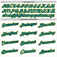 Load image into Gallery viewer, Custom White Teal Black-Light Yellow Authentic Throwback Basketball Jersey
