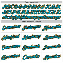 Load image into Gallery viewer, Custom White Teal Black-Old Gold Authentic Throwback Basketball Jersey
