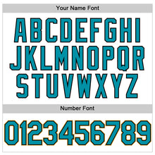 Load image into Gallery viewer, Custom White Teal Black-Old Gold Authentic Throwback Basketball Jersey
