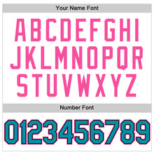 Load image into Gallery viewer, Custom White Teal Black-Pink Authentic Throwback Basketball Jersey
