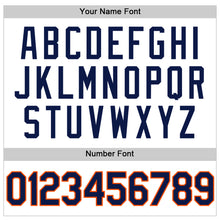 Load image into Gallery viewer, Custom White Navy-Orange Authentic Throwback Basketball Jersey
