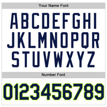 Load image into Gallery viewer, Custom White Navy-Neon Green Authentic Throwback Basketball Jersey
