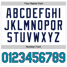 Load image into Gallery viewer, Custom White Teal-Navy Authentic Throwback Basketball Jersey
