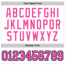 Load image into Gallery viewer, Custom White Black Pinstripe Pink-Light Blue Authentic Basketball Jersey
