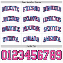 Load image into Gallery viewer, Custom White Black Pinstripe Pink-Light Blue Authentic Basketball Jersey
