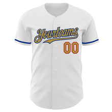 Load image into Gallery viewer, Custom White Old Gold Royal-Red Authentic Baseball Jersey
