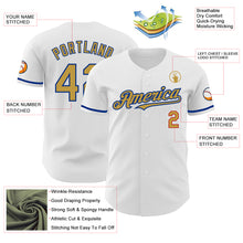 Load image into Gallery viewer, Custom White Old Gold Royal-Red Authentic Baseball Jersey
