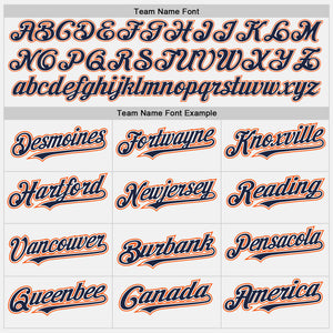 Custom White Orange-Navy Authentic Baseball Jersey