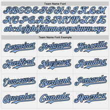 Load image into Gallery viewer, Custom White Light Blue-Black Authentic Baseball Jersey
