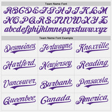 Load image into Gallery viewer, Custom White Purple Authentic Baseball Jersey
