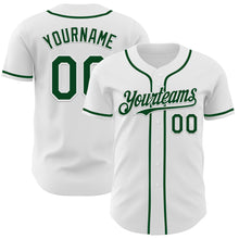 Load image into Gallery viewer, Custom White Green Authentic Baseball Jersey
