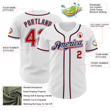 Load image into Gallery viewer, Custom White Red-Navy Authentic Baseball Jersey
