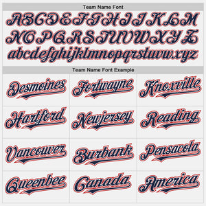 Custom White Red-Navy Authentic Baseball Jersey