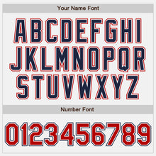 Load image into Gallery viewer, Custom White Red-Navy Authentic Baseball Jersey
