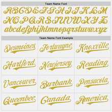 Load image into Gallery viewer, Custom White Black Pinstripe Old Gold Authentic Baseball Jersey
