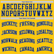 Load image into Gallery viewer, Custom Yellow Navy-Light Blue Authentic Basketball Jersey
