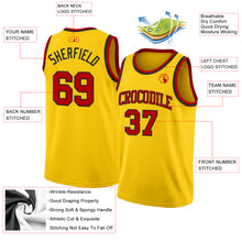 Load image into Gallery viewer, Custom Yellow Red-Black Authentic Basketball Jersey
