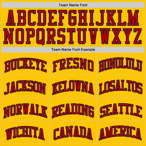 Custom Yellow Red-Navy Authentic Basketball Jersey