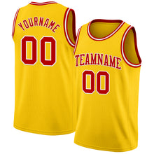 Load image into Gallery viewer, Custom Yellow Red-White Authentic Basketball Jersey
