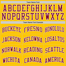 Load image into Gallery viewer, Custom Yellow Maroon-White Authentic Basketball Jersey
