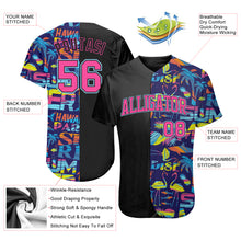 Load image into Gallery viewer, Custom 3D Pattern Design Abstract Geometric Pattern With Palm Trees Sharks Flamingo With The Words:Summer Hawaii Authentic Baseball Jersey
