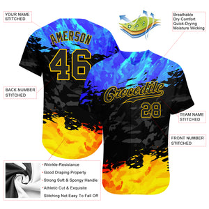 Custom 3D Pattern Design Fade Authentic Baseball Jersey