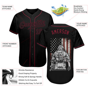Custom 3D Pattern Design American Soldier Battlefield Authentic Baseball Jersey