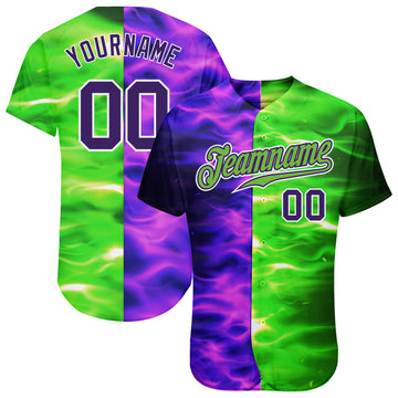 Neon Green Purple Black Custom Baseball Jerseys For Men & Women  JN10332_3433