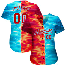 Load image into Gallery viewer, Custom 3D Pattern Design Flame Burning Red Hot Sparks BBQ Season Authentic Baseball Jersey
