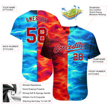 Load image into Gallery viewer, Custom 3D Pattern Design Flame Burning Red Hot Sparks BBQ Season Authentic Baseball Jersey
