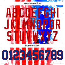 Load image into Gallery viewer, Custom White Royal-Red 3D American Flag Authentic Baseball Jersey
