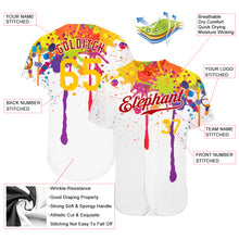 Load image into Gallery viewer, Custom 3D Pattern Design Colorful Bright Ink Splashes Authentic Baseball Jersey

