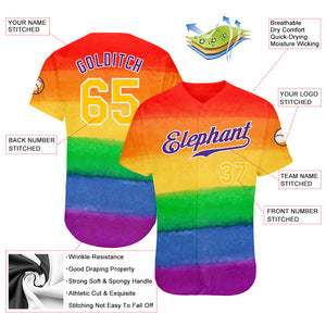 Custom Rainbow For Pride Month Love Is Love LGBT Authentic Baseball Jersey