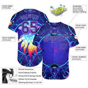 Custom 3D Pattern Design Magic Mushrooms Over Sacred Geometry Psychedelic Hallucination Authentic Baseball Jersey