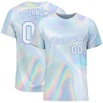 Custom 3D Pattern Design Abstract Trendy Holographic Vaporwave Style Performance T-Shirt