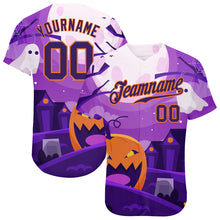 Load image into Gallery viewer, Custom 3D Pattern Halloween Pumpkins Horror Night Authentic Baseball Jersey
