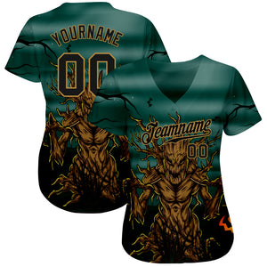 Custom 3D Pattern Halloween Trick Treat Horror Night Authentic Baseball Jersey