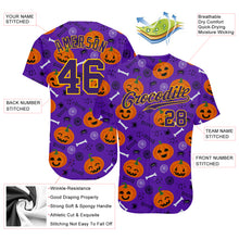Load image into Gallery viewer, Custom 3D Pattern Halloween Pumpkins Authentic Baseball Jersey
