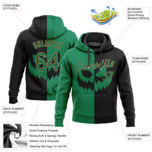 Load image into Gallery viewer, Custom Stitched Black Kelly Green-Old Gold 3D Pattern Scary Faces Of Halloween Pumpkin Sports Pullover Sweatshirt Salute To Service Hoodie
