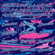 Load image into Gallery viewer, Custom Stitched Figure Royal Pink Light Blue-White 3D Pattern Design Sports Pullover Sweatshirt Hoodie
